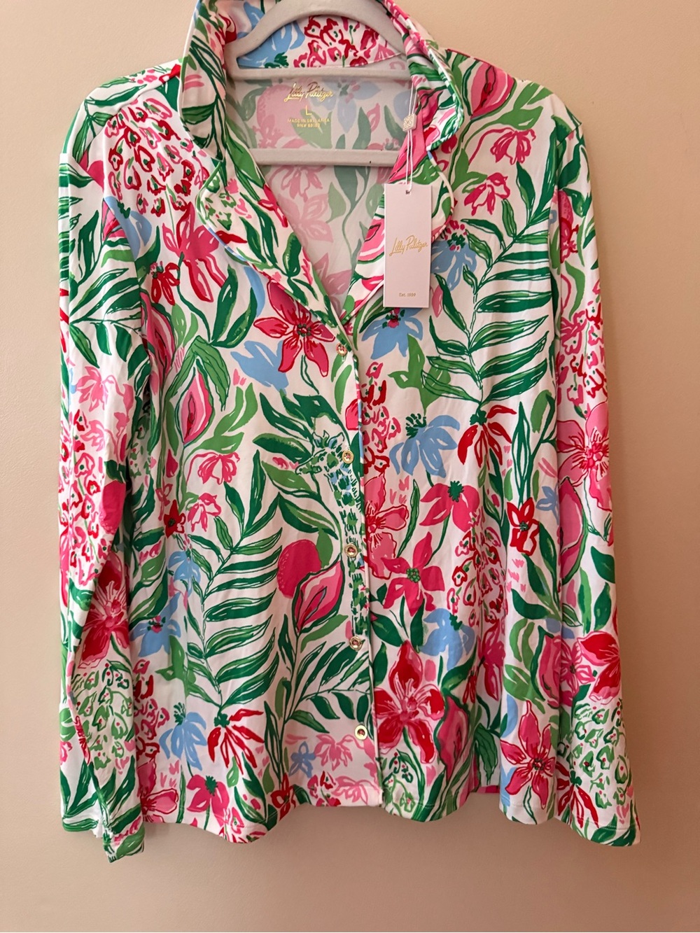 Lilly Pulitzer NWT Large Button-Up Pajama Top